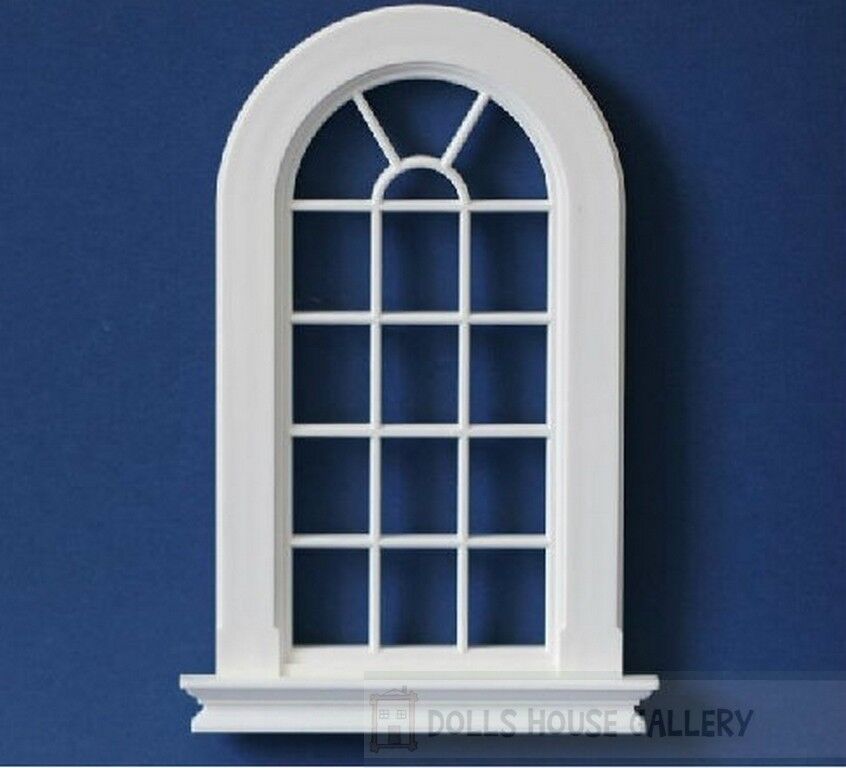 Large Georgian 16 Pane Window Slightly Cream Colour, Dolls House Miniature