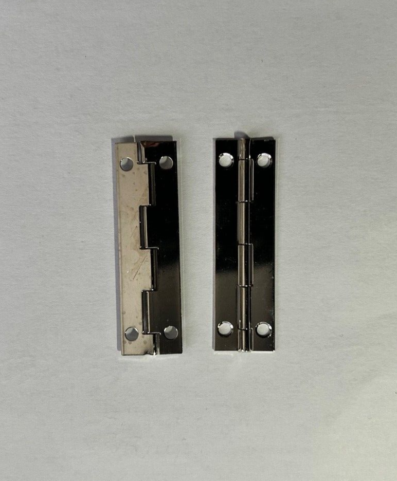 Pair of Silver Butt Hinges 50mm x 15mm, Ideal For Dolls Houses