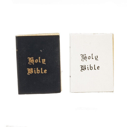 2 Bibles, Dolls House Miniature, Church Religious Accessory Books