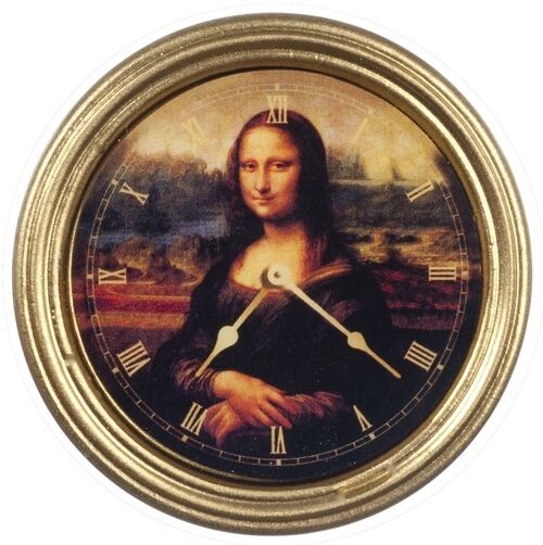 Mona Lisa Wall Clock, Doll House Miniature,1.12 Scale, Home Decor, Wall