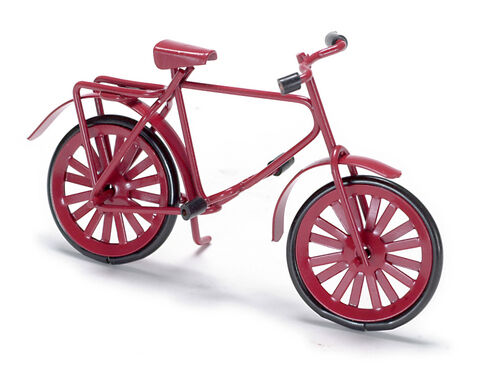 Small Child's Red Bicycle, Doll House Miniature, 1.12 Scale