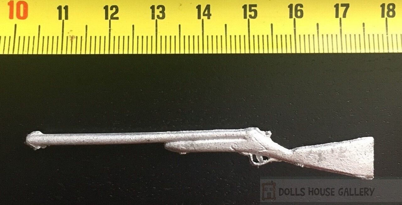 Pewter Double Barrel Shotgun, Dolls House Miniature,