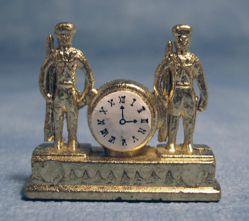 Soldiers Mantle Clock, Dolls House Miniature Home Decor