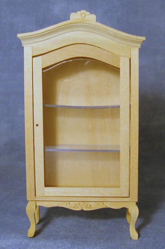 Plain Wood Display Cabinet with Opening Door, Doll House Miniatures
