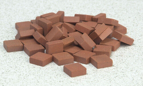 Square Red Patio Bricks 50pc, Dolls House Miniatures 1.12th Scale