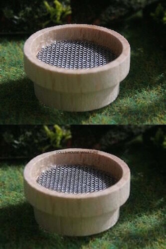 Two Garden Soil Sieves, Dolls House Miniature 1:12th Scale
