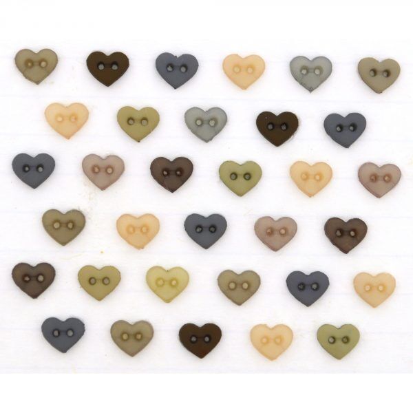 Love Heart Sew Through Micro Buttons 6mm , Approx. 40 Pack, Micro Miniatures