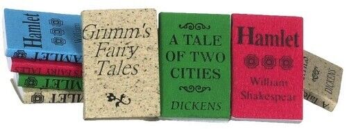 12 Titled Books, Dolls House Miniature, Stationery, Library, Book Writing