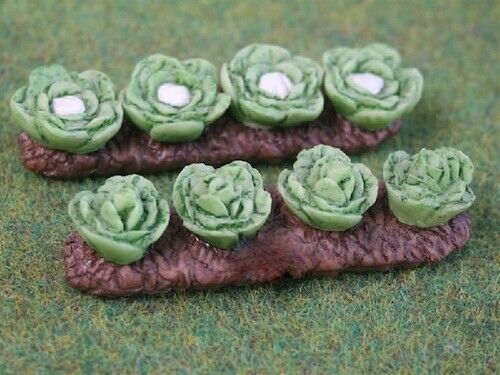 Two Rows of Vegetables, Dolls House Miniature Garden Accessory 1.12 Scale