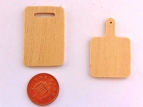 Chopping Board, Two Pack, Dolls House Miniatures Kitchen Accessory