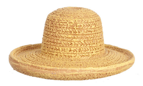 Small Resin Straw Hat Style B, Doll House Miniature. 1.12 Scale