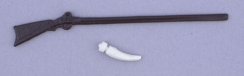 Metal Toy Rifle & Powder Horn, Miniature . Dolls House 1.12 scale, Gun