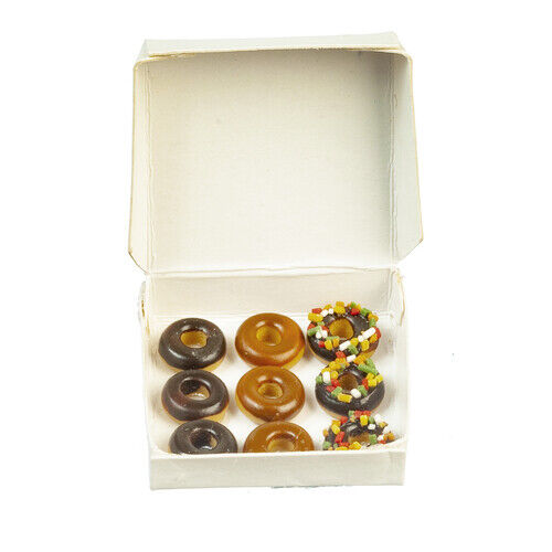 Box Of Donuts, Dolls House Miniature, Food Drink 1.12 Scale