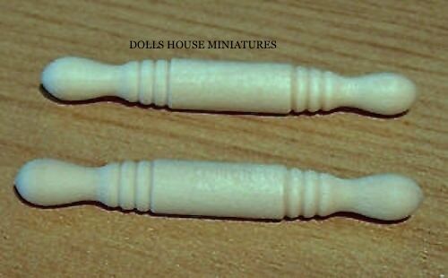 Two Wooden Rolling Pins, Miniatures , Doll House Kitchen Tableware Accessory