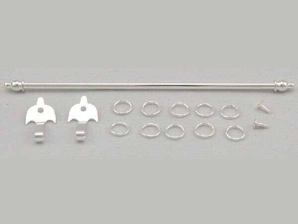 Chrome Expanding Curtain Rail 4" to 6" Dolls House Miniature, Curtain Poles,