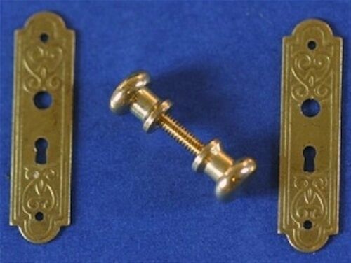 Victorian Brass Door Knobs & Plates, Dolls House Miniature, Building & DIY Knob