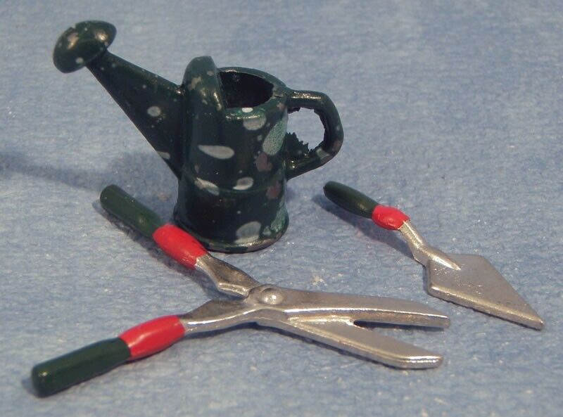 Gardening Tools, Dolls House, Miniature, Garden Accessory, Watering Can etc.