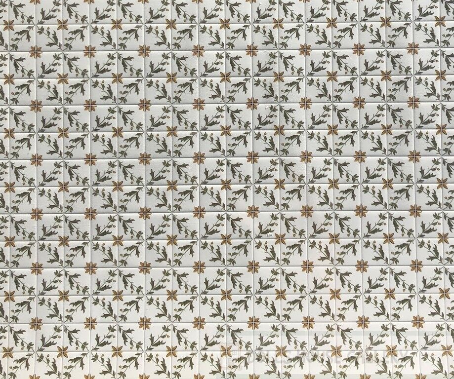 Laminated Tile Sheet Flooring Leaf Pattern, Dolls House Miniature,DIY