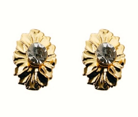 Pair of Brass Crystal Medallion Door Knobs (2), Dolls House Miniatures