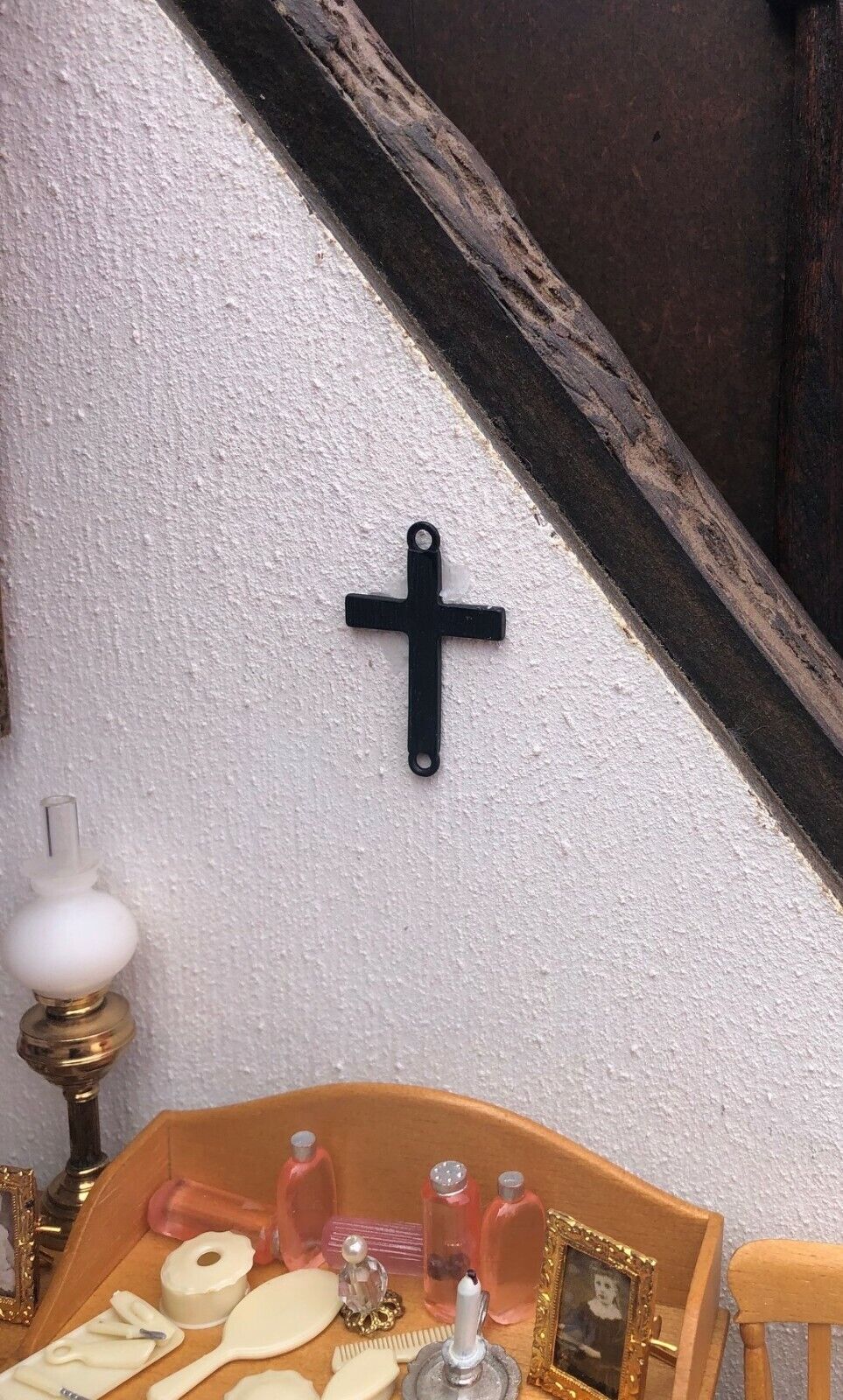 Wall Crucifix, Dolls House Miniature Wall Decor Religious, Church Cross