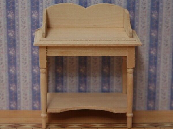 Wash Stand Barewood, Dolls House Miniature Bathroom