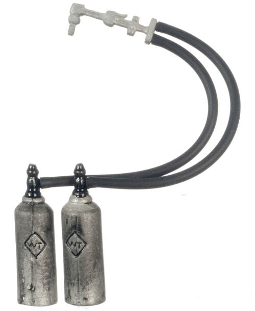 Metal Gas Tanks With Piping Attached Dolls House Miniature Welding Tool