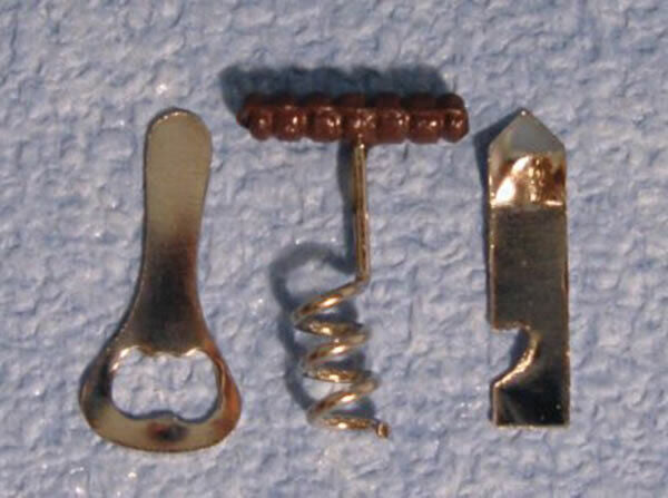 Bar Set, Cork Screw & Cap Pull, Dollhouse Miniature Pub Wine Bar Accessory