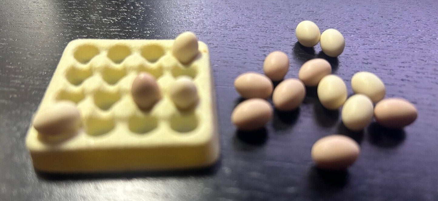 Loose Eggs In Tray, Dolls House Miniature, Food Miniatures, Kitchen, Farm