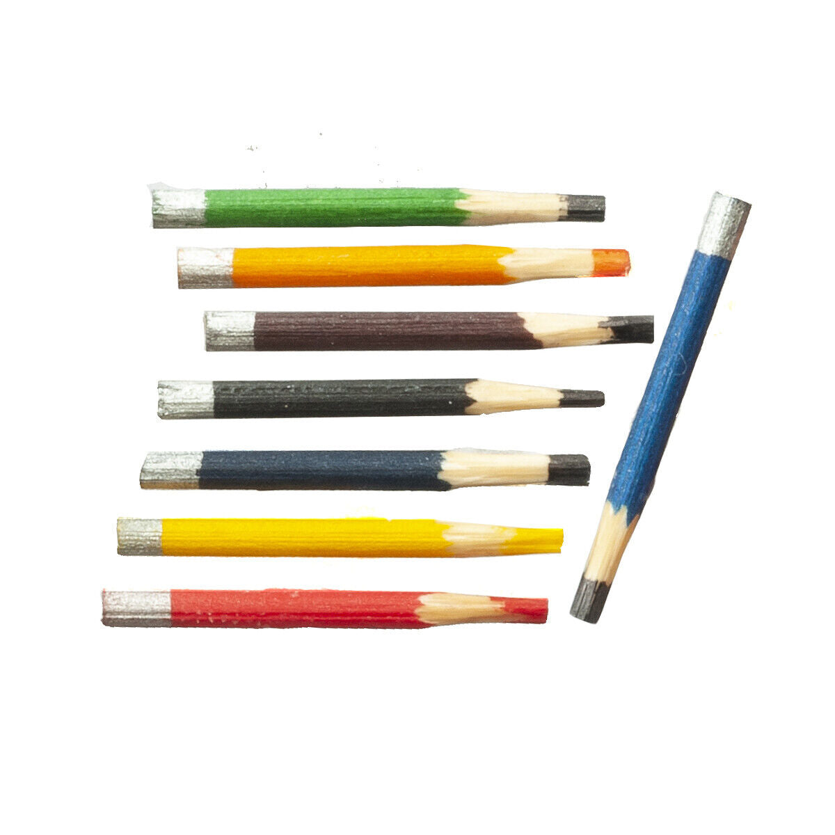 8 Coloured Pencils, Dolls House Miniature, Stationery School Study 1.12 Scale
