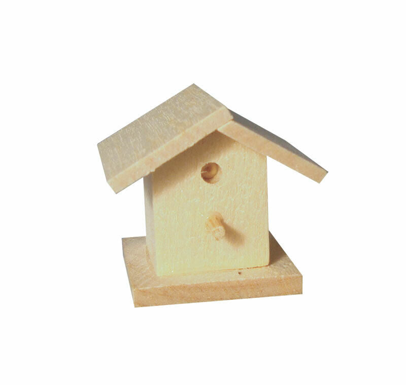 Bare Wood Bird Box, Dolls House Miniature, Garden 1.12 Scale