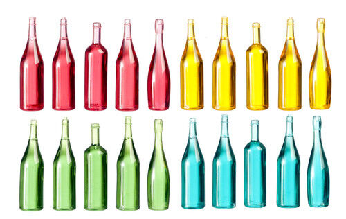20 Assorted Bottles , Dolls House Miniature, Pub, Kitchen Wine, 1.12 Scale