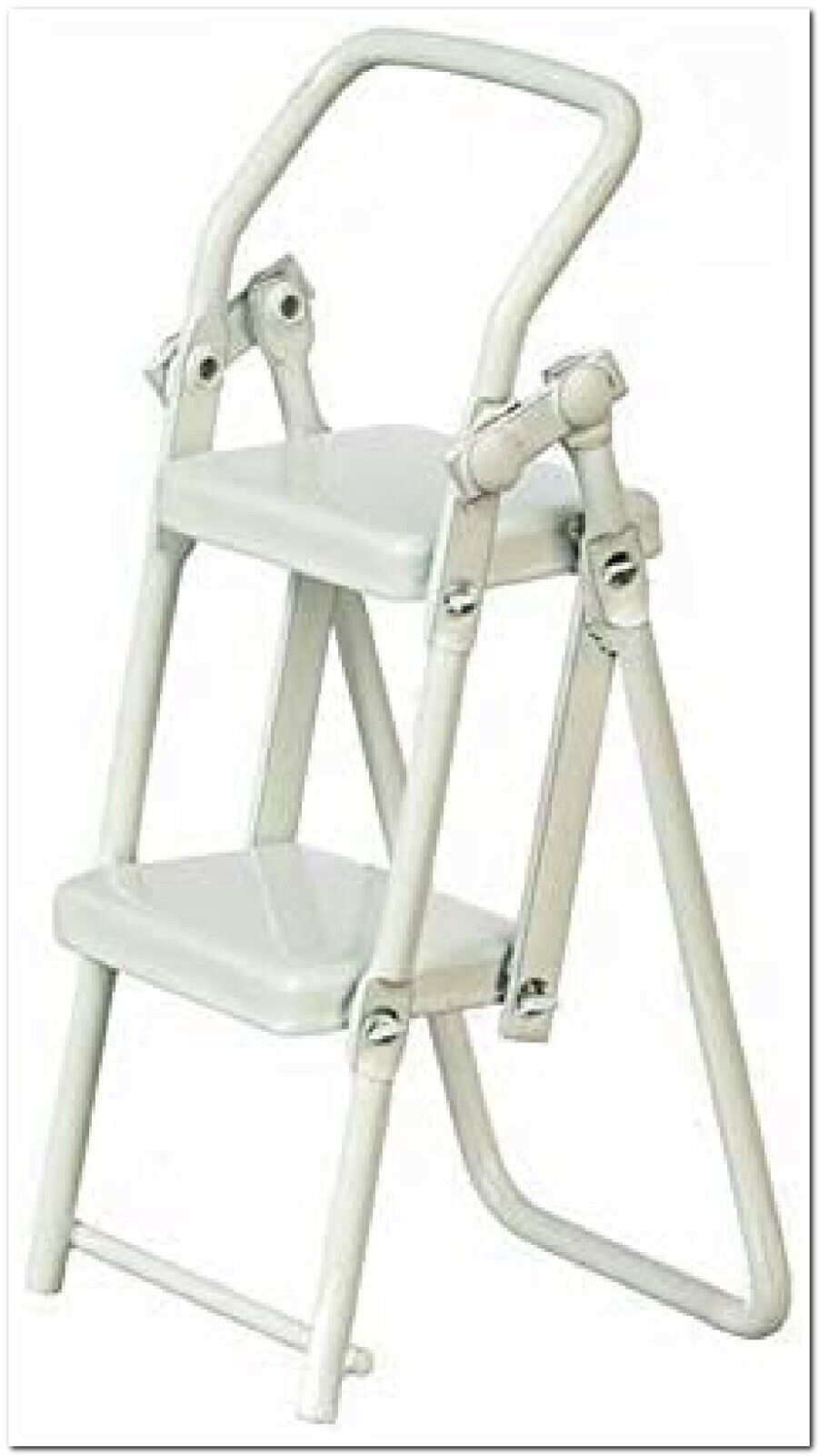Folding Metal Ladder Stool, Doll House Miniature, 1.12 Scale