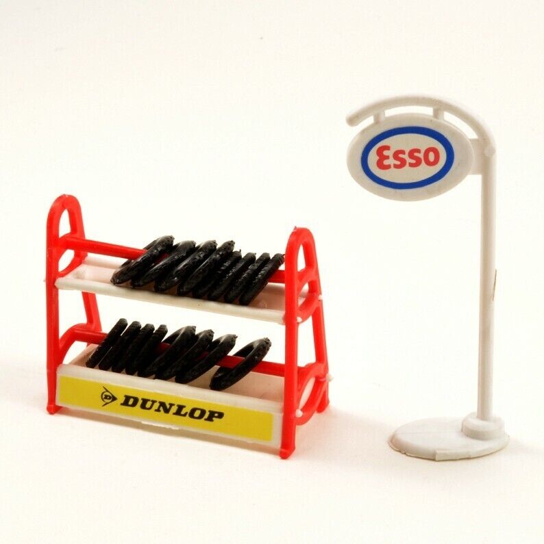 Esso Garage Sign & Dunlop Tyre Stand, Car Garage Accessories