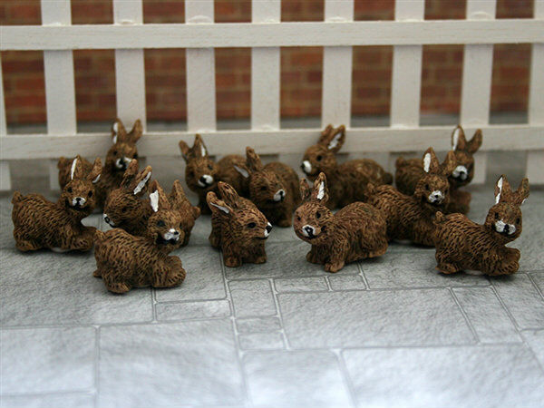 Dark Brown Rabbit (price is for one rabbit only) Miniature Bunny 1/12 Scale