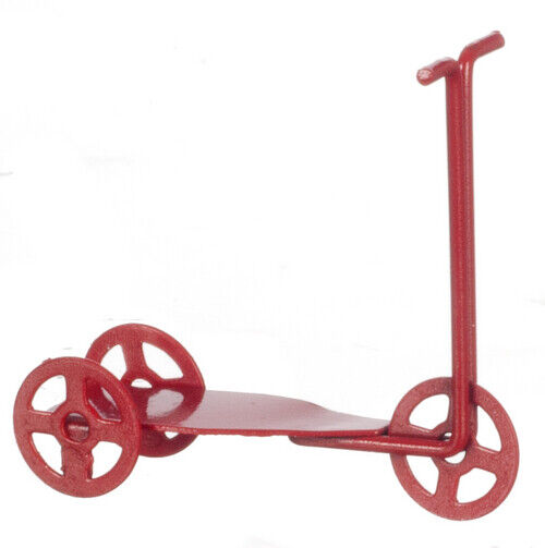 Red Metal Scooter, Dolls House Miniature Nursery Accessory, 1.12 Scale