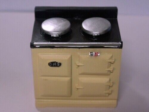 Cream Aga Style Stove, Doll House Miniature, 1.12th Scale, Kitchen Cooker