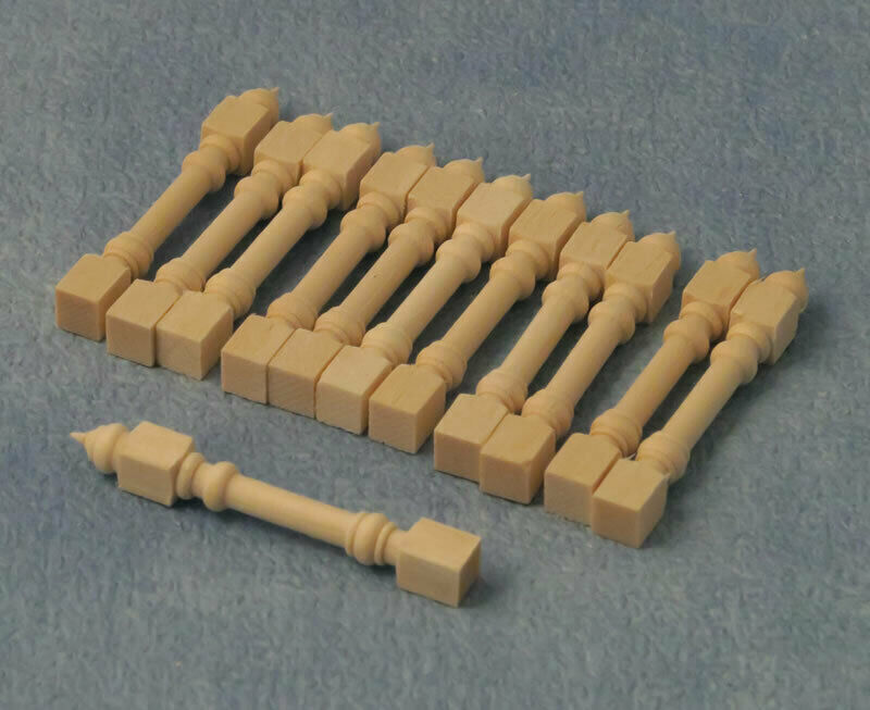 Wooden Stick Spindles Pack Of 12 (42mm), Dolls House Miniature, Stairs