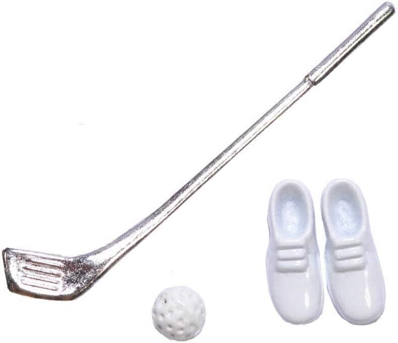 Golf Club, Golf Ball & Shoes Dolls House Miniature Sports Accessories 1:12 Scale
