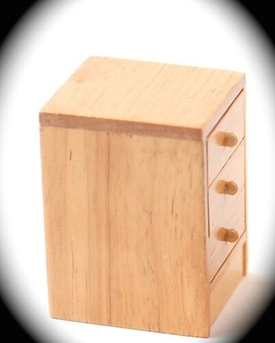 Pair of Pine Modern Bedside Cabinets, Dolls House Miniature Bedroom Furniture