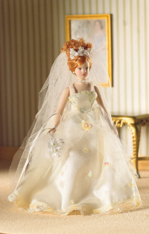 Naomi In Wedding Dress, Dolls House Miniature, 1:12 Scale