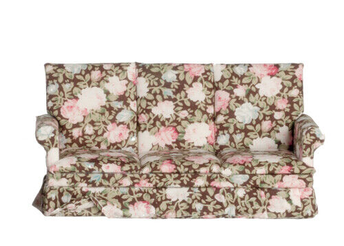 Floral 3 Seater Sofa, Dolls House Miniature, Furniture, Settee