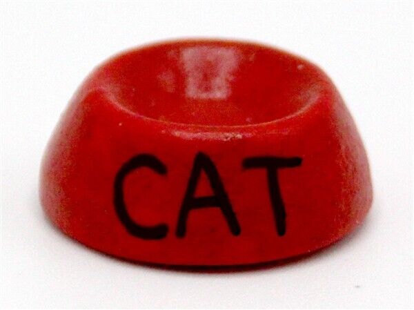 Cat Bowl in Red, Dolls House Miniature Pets & Animals