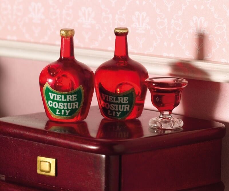 Two Liqueur Bottles, Dolls House Miniatures 1:12 Scale