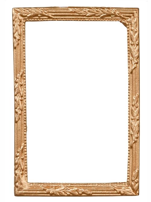 Gold Picture Frame 6cm by 4cm , Dolls House Miniature, 1.12 Scale, decor