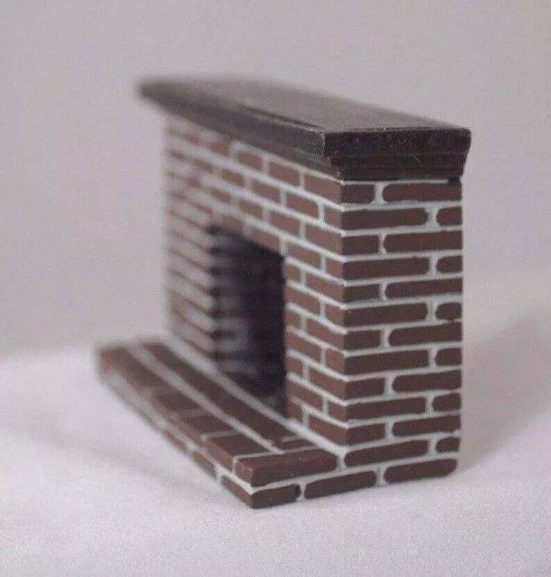 24th Scale Tudor Style Red Brick Fireplace, Miniature Dolls House 1/24 Scale