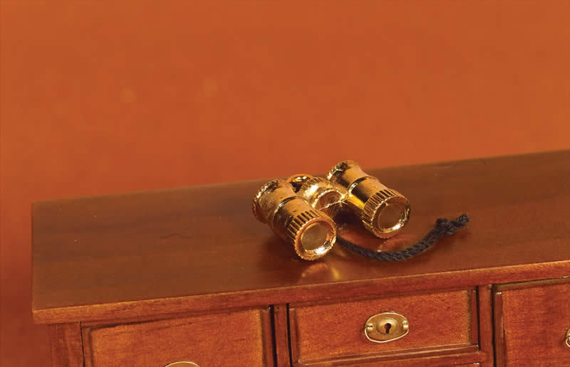 Brass Binoculars, Doll House Miniatures, 1.12 Scale Accessory