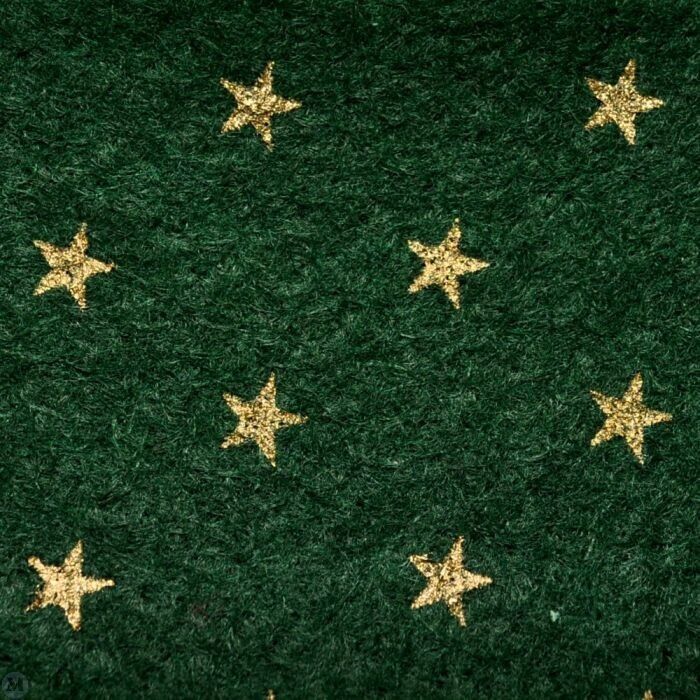 Ivy Green Stair Carpet with Gold Stars Dolls House Miniature 1.12 Scale Adhesive