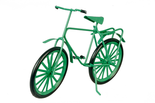 Light Green Metal Bicycle / Bike, Dolls House Outdoor Scene Miniature