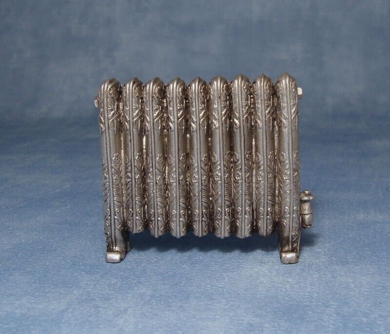 Column Radiator Antique Silver, Dolls House 1.12th Scale Miniature