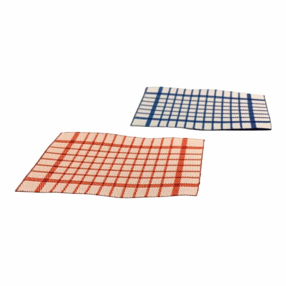 Red & Blue Kitchen Towels, Dolls House Miniatures, Kitchen, Accessory 1,12 Scale